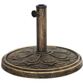 Round Patio Umbrella Base, 26 Lbs Resin Outdoor Umbrella Stand Base, Patio Umbrella Stand For 1.31.51.9 Umbrella Poles For Outdoor, Lawn, Poolsid (Option: Bronze)